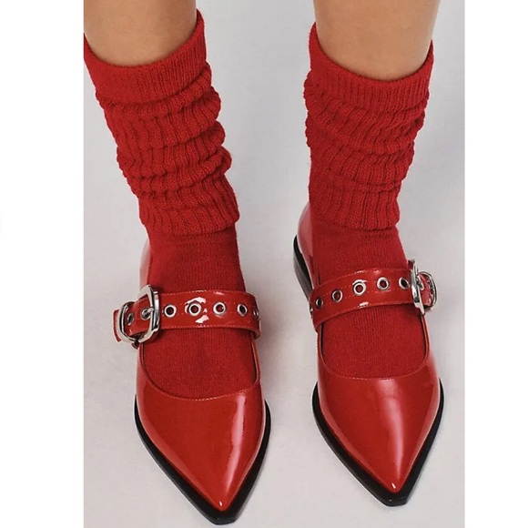 Anthropologie Shoes - NEW Anthropologie Maeve Pointed-Toe Moto Mary Jane Flats Size 39